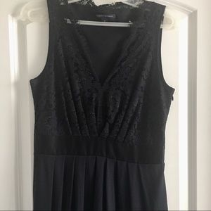 Banana Republic black lace top v-neck dress